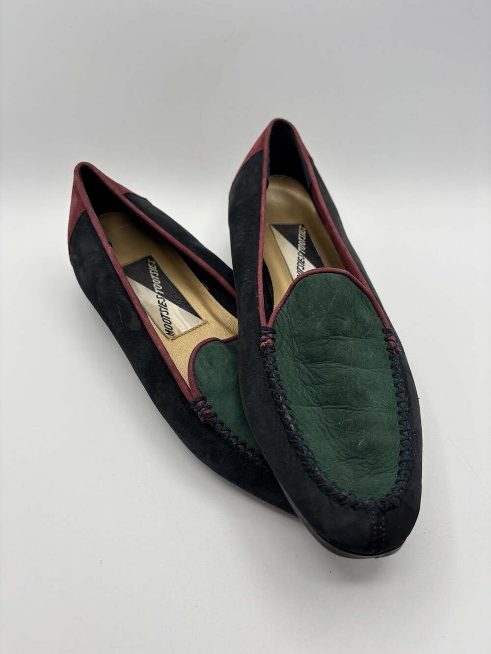 Vintage Mootsies Tootsies Color Block Suede Loafers women’s 7.5
